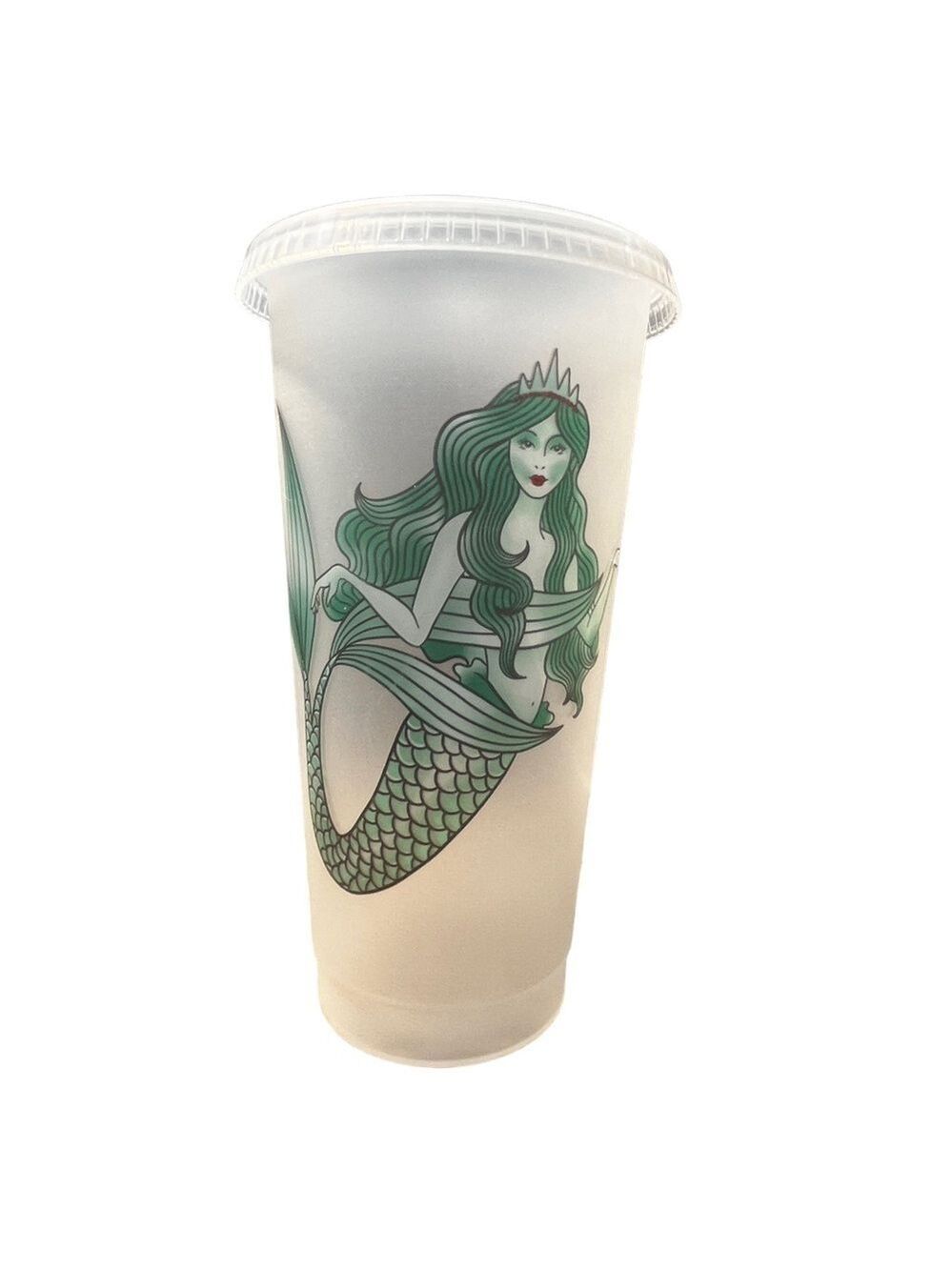 Starbucks Opaque White Reusable Cold Cup With Green Siren